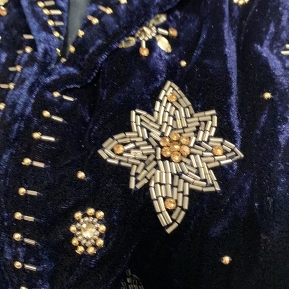 Velvet Moon Celestial Intricate Hand Beaded Blazer - Picture 8 of 15